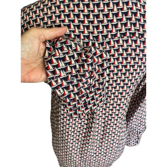 Joie Womens Osana Sailing Boat Print Silk Blouse Split Neck Long Sleeve Size XS - Picture 5 of 8